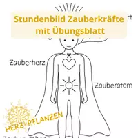 Vorschau - Stundenentwürfe - Kinderyoga-Stundenbild Superkräfte/Zauberkräfte - Deckblatt