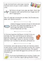 Vorschau - Arbeitsblätter - Sommer Sachtext, Lesen und Verstehen - Seite 2