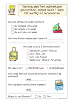 Vorschau - Arbeitsblätter - Sommer Sachtext, Lesen und Verstehen - Seite 3