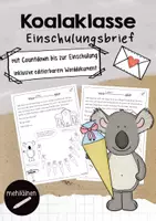 Vorschau - Text - Koalaklasse | Brief zur Einschulung - Deckblatt