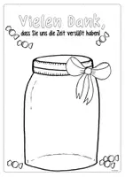Vorschau - Mal- und Bastelvorlagen - Abschiedsgeschenk Bonbonglas - Fingerabdrücke - Seite 1