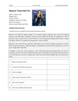 Vorschau - Arbeitsblätter - Beyoncé: Texas Hold ´Em – Listening Comprehension - Deckblatt
