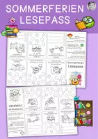Vorschau - Arbeitsblätter - Lesepass Sommerferien, Schuljahresende, Fonkys - Deckblatt