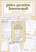 Vorschau - Arbeitsblätter - gehirn-gerechter Sommerspaß Deutsch Klasse 5/6 - Deckblatt