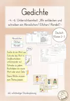 Vorschau - Stundenentwürfe - Sommergedichte (4-6): "Wir entdecken und schreiben Gedichte" Akrostichon, Elfchen, Rondell - Deckblatt