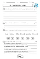 Vorschau - Test - Klassenarbeit: Gewi Kl. 6 Medien und Werbung - Deckblatt