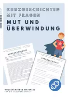 Vorschau - Arbeitsblätter - Arbeitsblätter mit Kurzgeschichten zum Thema Mut und Überwindung - Deckblatt