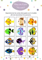 Aperçu - Feuilles d'exercices - Mise en Paire des poissons - Page 2