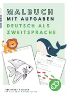 Vorschau - Arbeitsblätter - DaZ/DaF Tierisches Malbuch mit Übungsaufgaben zur Erweiterung des Wortschatzes - Deckblatt