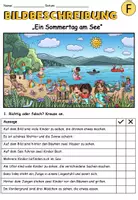 Vorschau - Arbeitsblätter - Bildbeschreibung "Ein Sommertag am See" dreifach differenziert - DaZ / DaF / Deutsch - Seite 1