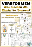 Vorschau - Arbeitsblätter - Verbformen "Was machen die Kinder im Sommer?" DaZ / DaF / Deutsch - Deckblatt
