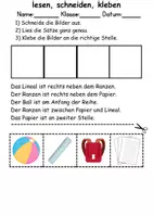 Vorschau - Arbeitsblätter - Schulsachen Leserätsel - Lesen, schneiden, kleben - DaZ/DaF, Deutsch, Sachunterricht - Seite 2