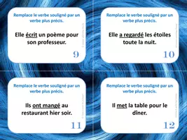 Aperçu - Apprentissages en autonomie - Des verbes plus précis - 20 cartes à tâches - Page 2