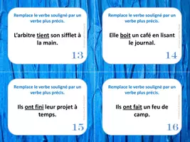 Aperçu - Apprentissages en autonomie - Des verbes plus précis - 20 cartes à tâches - Page 3