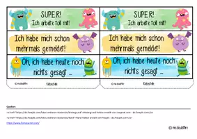 Vorschau - Mal- und Bastelvorlagen - Classroom Management - MELDEAMPEL (Mitarbeit im Unterricht - Englisch/Deutsch) #bestoflmp2019 - Seite 1
