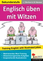 Vorschau - Arbeitsblätter - Englisch üben mit Witzen | Englisch Sekundarstufe I II Klasse 5–13 | Wortschatz, Grammatik, Witze, Illustrationen, Übersetzung, Vertretungsstunden | Arbeitsblätter Kopiervorlagen Freiarbeit mit Lösungen - Deckblatt