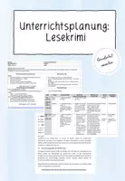 Vorschau - Lehrpläne/Lehrermaterial - Unterrichtsplanung: Lesekrimi (Verlaufsplan & schriftlicher Entwurf) - Deckblatt