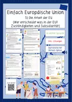 Vorschau - Unterrichtsreihen - Einfach EU - 5) Die Arbeit der EU - Zuständigkeiten und Subsidiarität (leichte Sprache) - Deckblatt