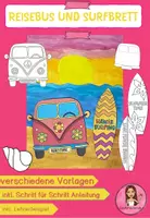Vorschau - Mal- und Bastelvorlagen - Kunstpojekt: Reisebus und Surfbrett - Deckblatt