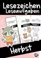 Vorschau - Anderer Materialtyp - Lesezeichen Herbst (Leseaufgaben, Lesechallenge) - Deckblatt