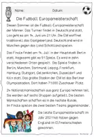 Vorschau - Arbeitsblätter - Fußball EM in Deutschland / Infotext - Deckblatt