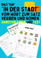 Vorschau - Arbeitsblätter - In der Stadt (DaZ/DaF): Übung und Test - Deckblatt