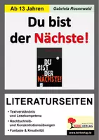 Vorschau - Unterrichtsreihen - Du bist der Nächste Literaturseiten | Deutsch Sekundarstufe I + II Klasse 7-11 | Jugendbuch, Lektürebegleiter, Textarbeit, Lesekompetenz, Wortschatz, Grammatik, Rechtschreibung, Lösungen - Deckblatt