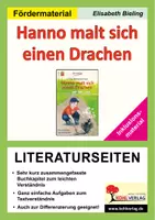 Vorschau - Arbeitsblätter - Hanno malt sich einen Drachen Literaturseiten Inklusionsmaterial | Lektürebegleitung, Lesekompetenz, Fördermaterial, Differenzierung | Deutsch Grundschule Förderschule Klasse 2-4 Lösungen - Deckblatt