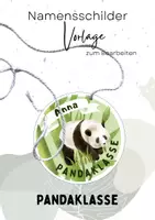 Vorschau - Bildkarten - Runde Namensschilder Pandaklasse (editierbar) - Deckblatt