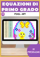 anteprima - Esercizi - Equazioni di primo grado | pixel art Pasqua - Pagina di copertina