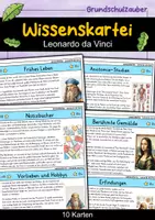 Vorschau - Bildkarten - Leonardo da Vinci - Wissenskartei - Berühmte Persönlichkeiten - Deckblatt