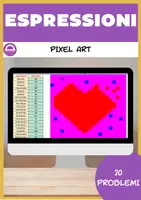anteprima - Esercizi - Espressioni con parentesi e senza esponenti pixel art - Pagina di copertina