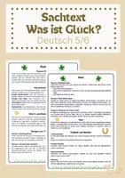 Vorschau - Arbeitsblätter - Sachtext: Was ist Glück? Klasse 5/6/7/8 - Deckblatt