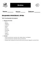 Vorschau - Arbeitsblätter - Afrika Geographie Arbeitsblatt: Länder, Merkmale und Ressourcen - Deckblatt
