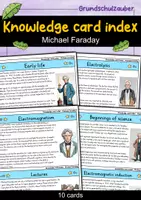 Vorschau - Bildkarten - Michael Faraday - Knowledge card index - Famous personalities (English) - Deckblatt