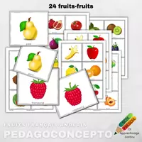 Aperçu - Cartes d'exercices - Fruits français-anglais - Page de couverture