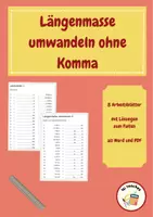 Vorschau - Arbeitsblätter - Masseinheiten umrechnen ohne Komma falten mit Lösungen - Seite 1