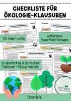 Vorschau - Merkblätter - Checklisten Ökologie Klausuren Vorbereitung - Deckblatt
