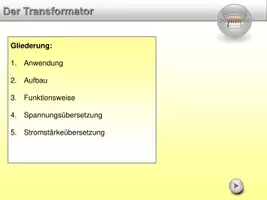 Vorschau - Präsentationen/Tafelbilder - Aufbau und Funktions Transformator - Seite 1