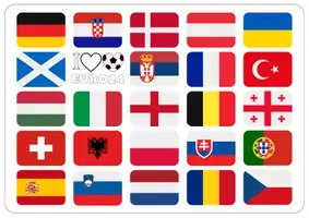 Vorschau - Mal- und Bastelvorlagen - Ausmalbild, Postkarte oder Poster "Flaggen Euro 2024 | Fußball-EM" - Seite 3
