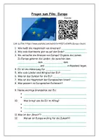 Vorschau - Arbeitsblätter - Fragen zum Film - Europa - Der Europa-Check - Seite 1