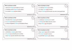 Aperçu - Cartes d'exercices - Futur : transposition, changement de sujet, conjugaison du verbe. - Page 2