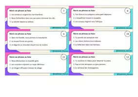 Aperçu - Cartes d'exercices - Futur : transposition, changement de sujet, conjugaison du verbe. - Page 3