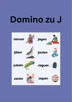 Vorschau - Stationenlernen - Domino zu J - Buchstaben J - Deckblatt
