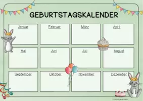 Vorschau - Anderer Materialtyp - Hasenklasse - Geburtstagskalender / Geburtstagsübersicht - Seite 2