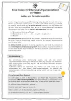 Vorschau - Merkblätter - Merkblatt: Eine lineare Erörterung schreiben (Kl. 7-9) - Deckblatt