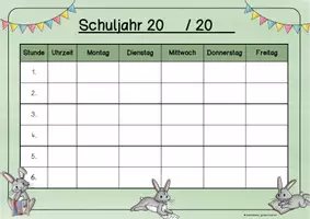 Vorschau - Anderer Materialtyp - Hasenklasse - Stundenplan (editierbar) - Seite 2