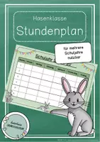 Vorschau - Anderer Materialtyp - Hasenklasse - Stundenplan (editierbar) - Deckblatt