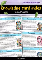 Vorschau - Bildkarten - Pablo Picasso - Knowledge card index - Famous personalities (English) - Deckblatt