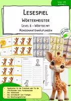 Vorschau - Stationenlernen - LeseLesespiel - Kartenspiel - 1. Klasse - Wörter lesen - Lesen üben - Level 6 - Konsonantenhäufung - Deckblatt